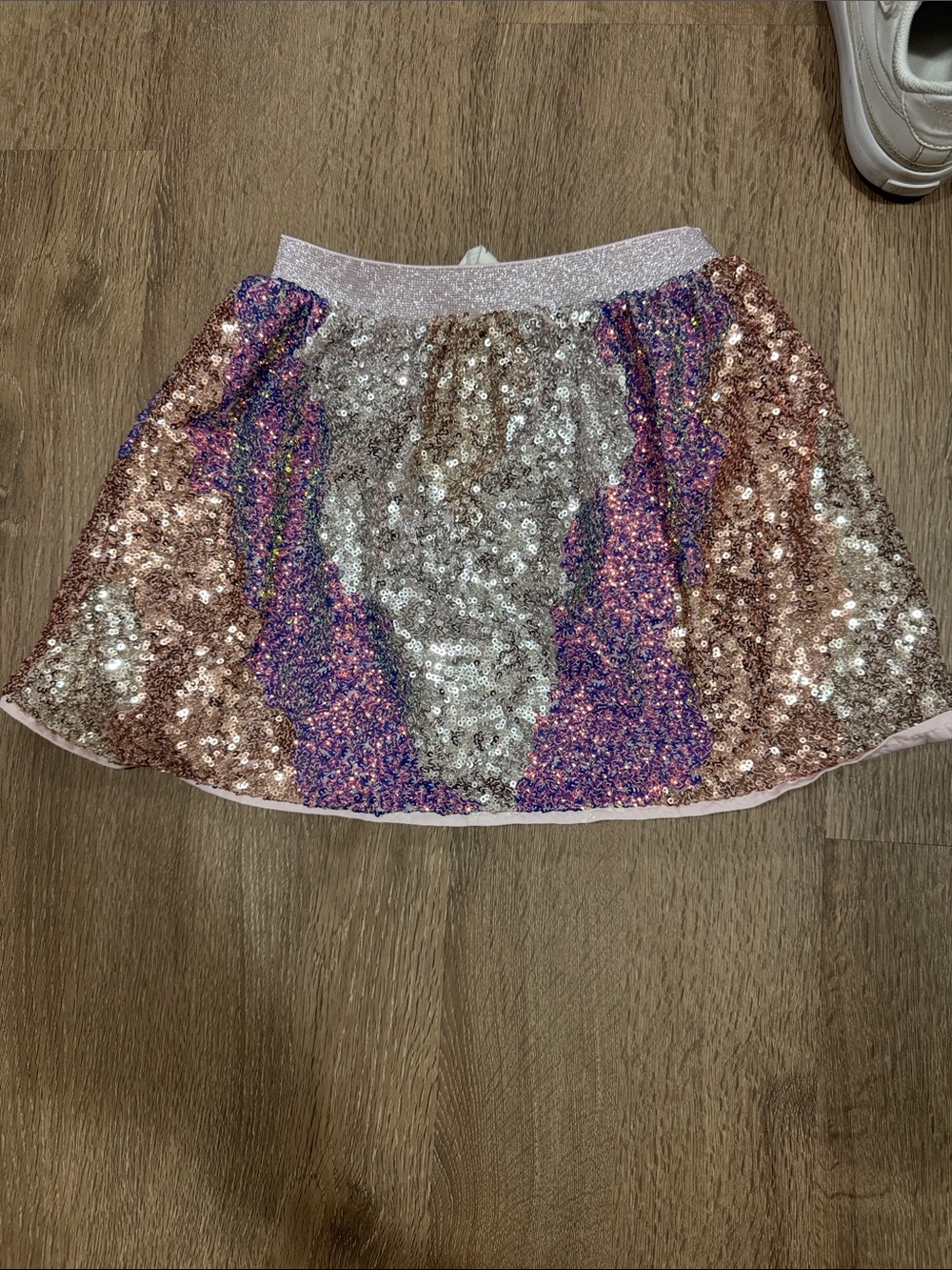 H&M Sequin Circle Skirt in Pink, Silver, Rose Gold